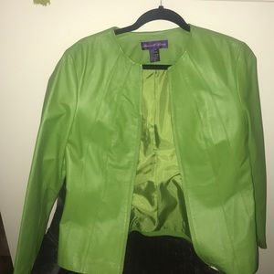 Lime green leather jacket